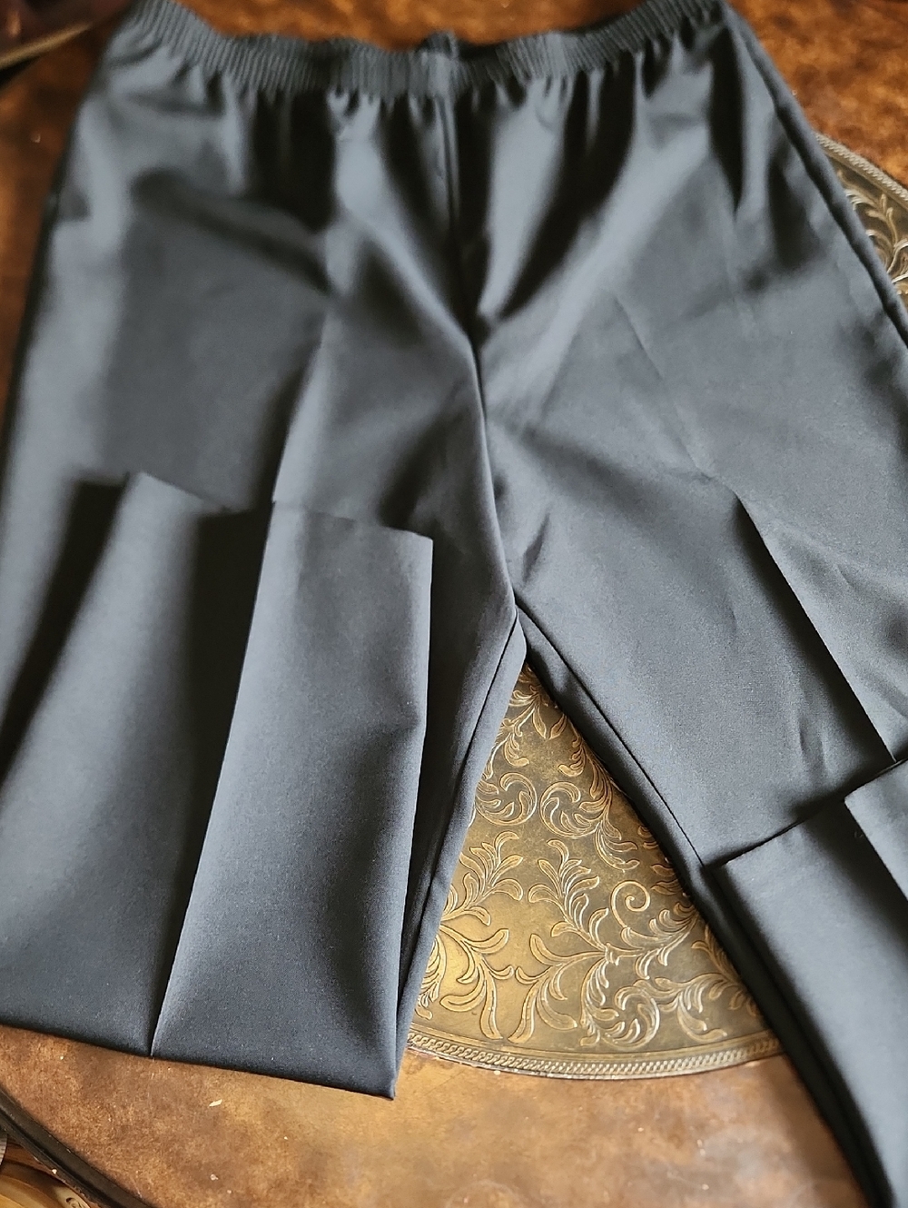 Shelly David Black Elastic Pull On Pants Sz 44